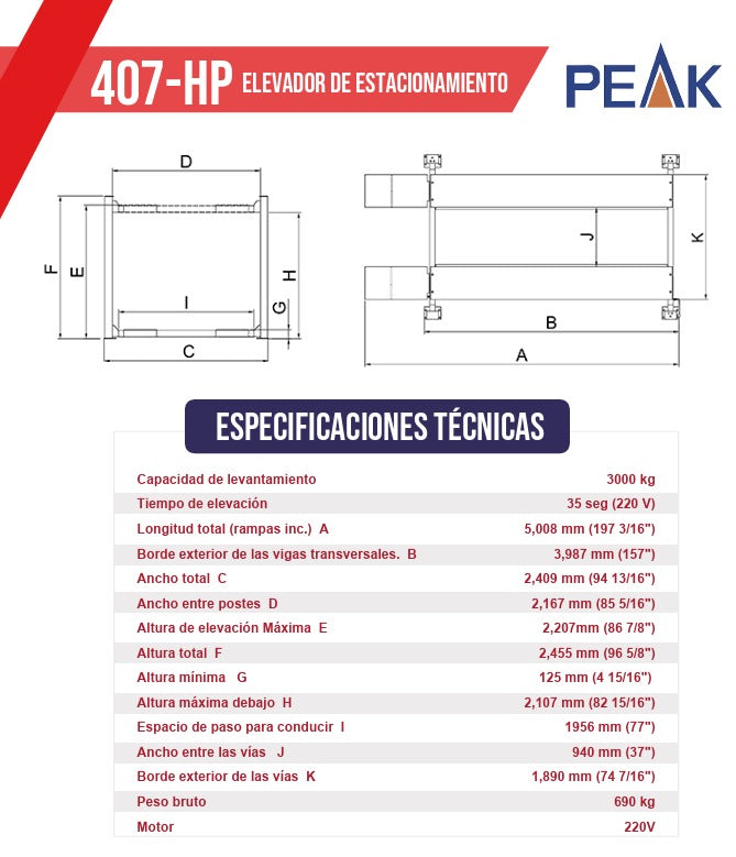 Elevador de Estacionamiento 407-HP
