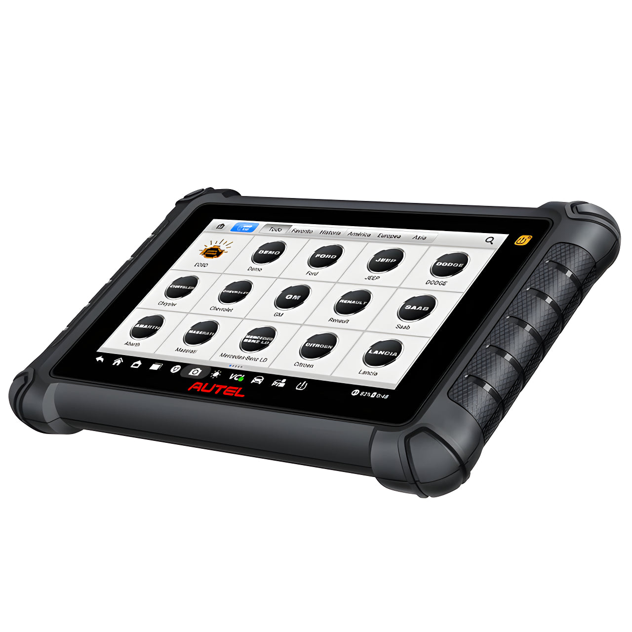 Autel DS900TS con interfaz de diagnóstico multimarca. Escáner automotriz profesional con cobertura para Asia, Europa y América.