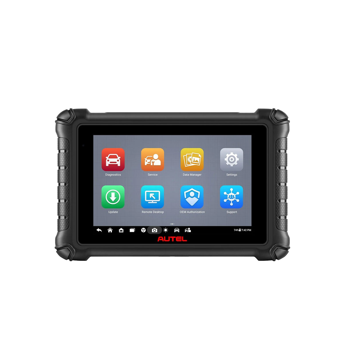 Autel MaxiCheck MX900 escáner automotriz profesional OBD2 con pantalla táctil de 8 pulgadas, interfaz gráfica intuitiva y funciones de servicio integradas.