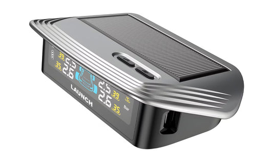 LAUNCH CRT100 monitor TPMS solar para tablero con monitoreo en tiempo real de presión y temperatura de neumáticos en las 4 llantas, con alertas de presión anormal