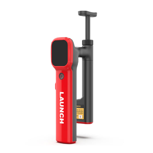 Vista trasera del medidor Launch TTM113 para diagnóstico de desgaste de llantas. Diseño portátil, ergonómico y recargable, ideal para talleres mecánicos y centros de alineación.