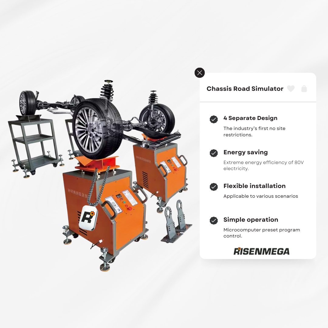 Simulador de carretera de chasis Risenmega con diseño de cuatro módulos independientes y control microcomputarizado para simulaciones NVH.