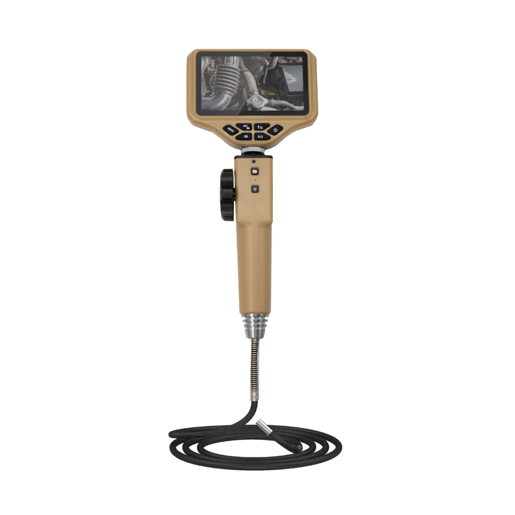Thinkcar TES 402 videoscopio digital con pantalla LCD de 4.5” HD (1280x720 px), cámara de alta resolución y cable semirrígido extralargo para inspección en motores, tuberías y espacios reducidos.