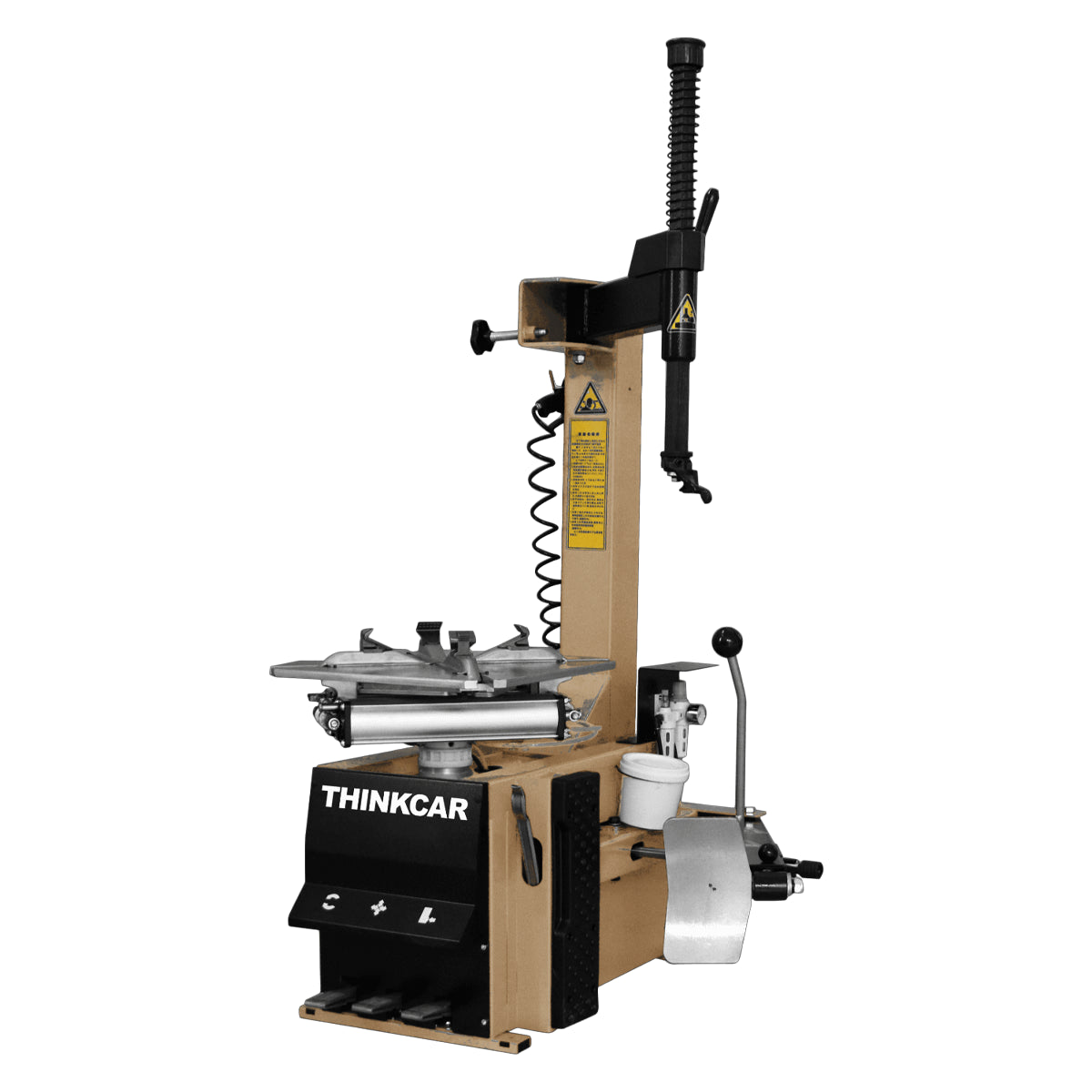 Desmontadora de llantas THINKCAR TTC-501, equipo profesional con brazo ergonómico de un solo brazo, cilindro de aluminio de 2000–2500 kgf y compatibilidad con rines de 10 a 24 pulgadas, diseñada para talleres que buscan potencia y comodidad.