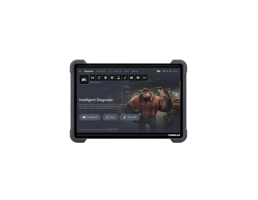 Tablet del escáner automotriz Thinktool Expert 394 de frente mostrando diagnóstico inteligente con inteligencia artificial