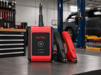 Probador de baterías Autel BT506 en taller automotriz para revisión de batería y sistema eléctrico