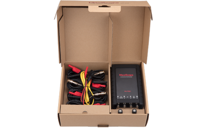 Osciloscopio automotriz Autel MaxiScope MP408 con kit completo de cables y accesorios para diagnóstico eléctrico en taller