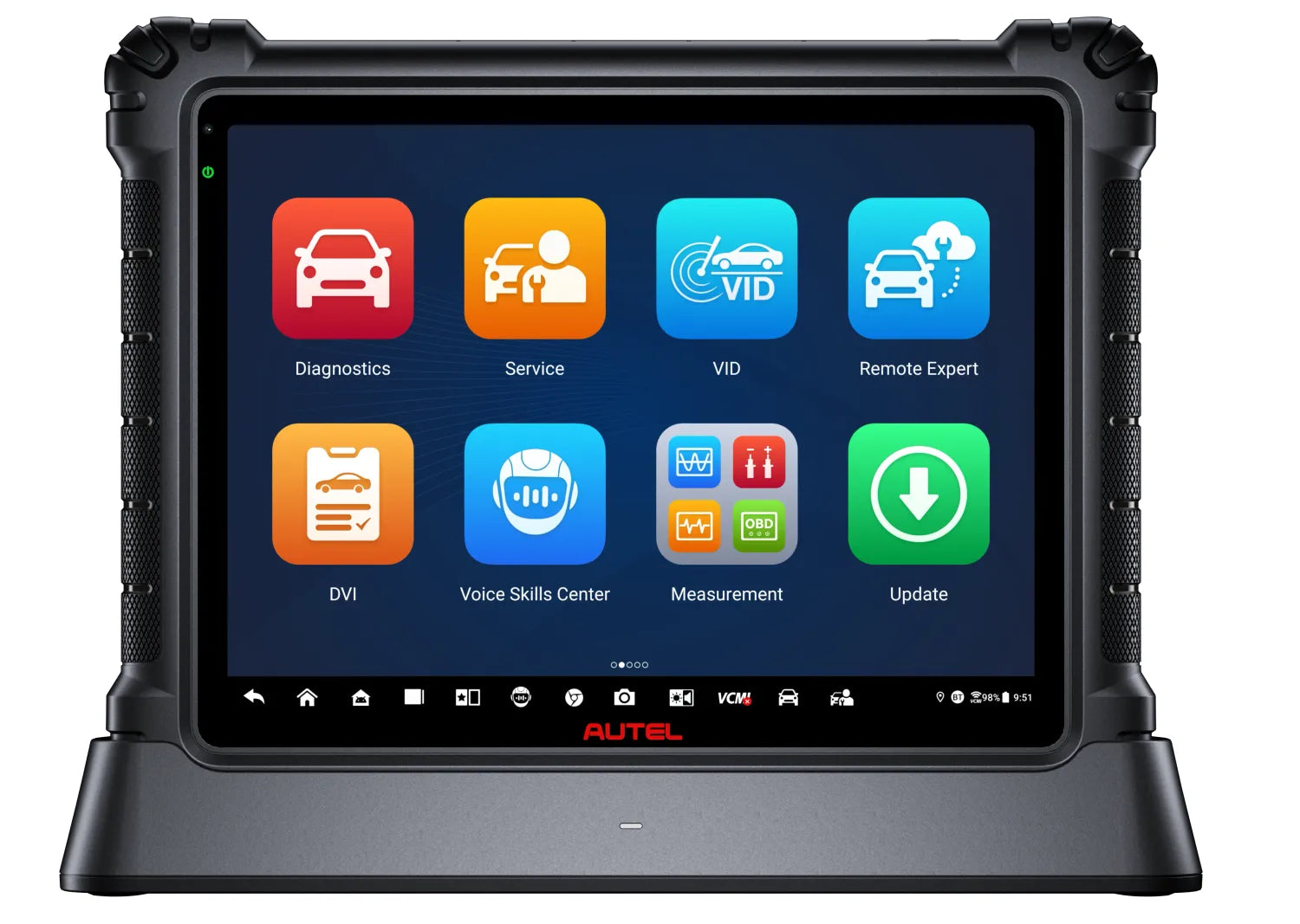 Pantalla del Autel MaxiSys Ultra S2 con menús de diagnóstico, servicio, Remote Expert y funciones avanzadas de mantenimiento.