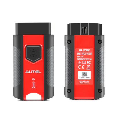 Módulo Autel MaxiVCI V200 para conexión inalámbrica y transferencia de datos. Compatible con la tableta KM100 para programación remota y comunicación OBD.