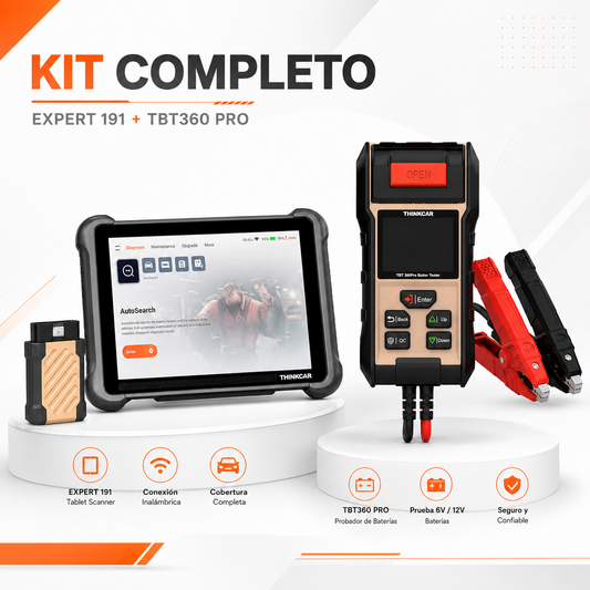 Combo EXPERT 191 con TBT360 PRO, scanner automotriz profesional con probador de baterías para talleres mecánicos