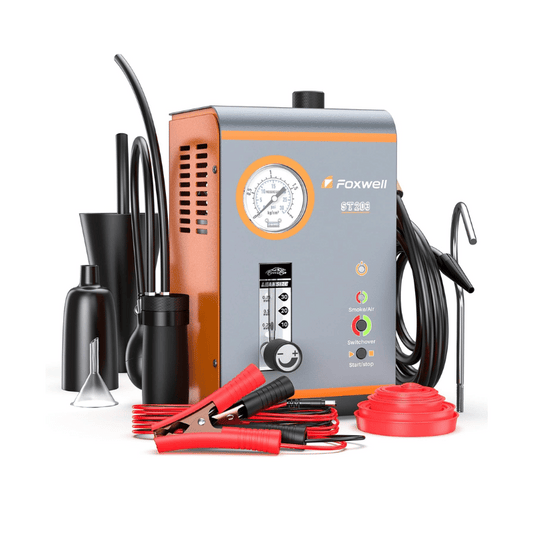 Máquina de humo Foxwell SD203 con kit completo de accesorios para diagnóstico de fugas EVAP, turbo y sistema de admisión.