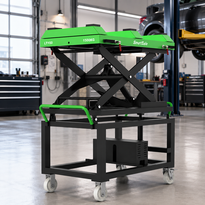 iSmartEV LT150 mesa elevadora para batería EV, diseñada para desmontaje y montaje seguro de paquetes de batería en vehículos eléctricos