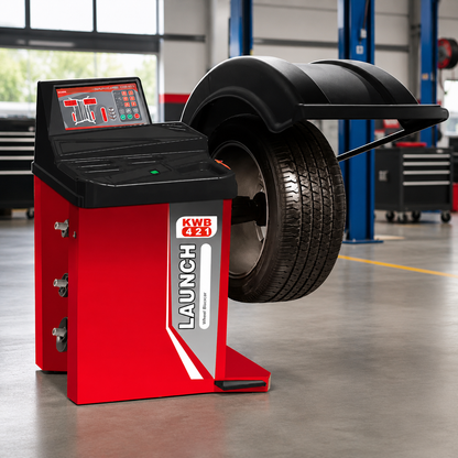 LAUNCH KWB-421 balanceadora automotriz para taller de llantas, alineación y suspensión con modo ALUS rápido y precisión de 1 gramo