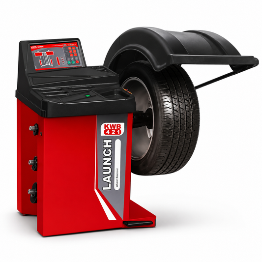 LAUNCH KWB-421 balanceadora de ruedas para vehículos livianos con llanta montada, rango 12 a 24 pulgadas y precisión de balanceo de 1 g