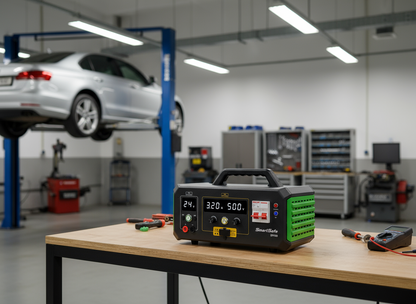 Fuente de alimentación Launch SmartSafe iSmartEV DP750 con salida dual 12V 24V y alto voltaje 750V para diagnóstico de vehículos eléctricos.