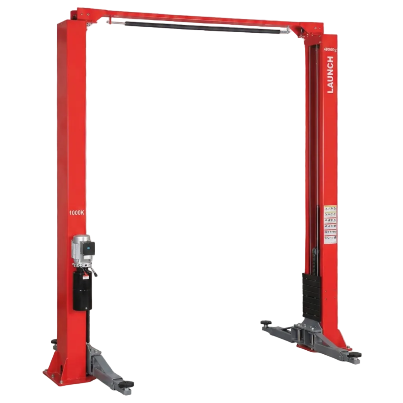 Elevador automotriz Launch TLT240 SCN de 2 postes clear-floor, capacidad 4 toneladas, brazos asimétricos y motor electrohidráulico para talleres que trabajan autos, SUVs y camionetas.