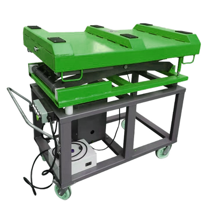 Plataforma elevadora LAUNCH TLT615D para baterías EV 1500 kg, vista diagonal con estructura tubular, ruedas y sistema de elevación para soporte seguro del paquete de batería