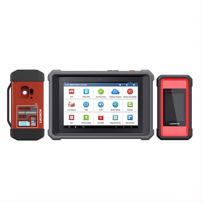 LAUNCH X-431 IMMO PAD con tablet 10.1 pulgadas, VCI SmartLink C y módulo adicional para programación IMMO, emparejamiento de llaves y diagnóstico automotriz profesional.