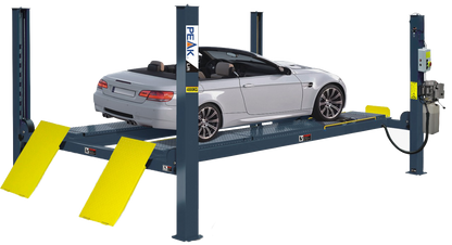Elevador de 4 postes para alineación PEAK KAL-412AX con rampas ajustables, 5,500 kg de capacidad
