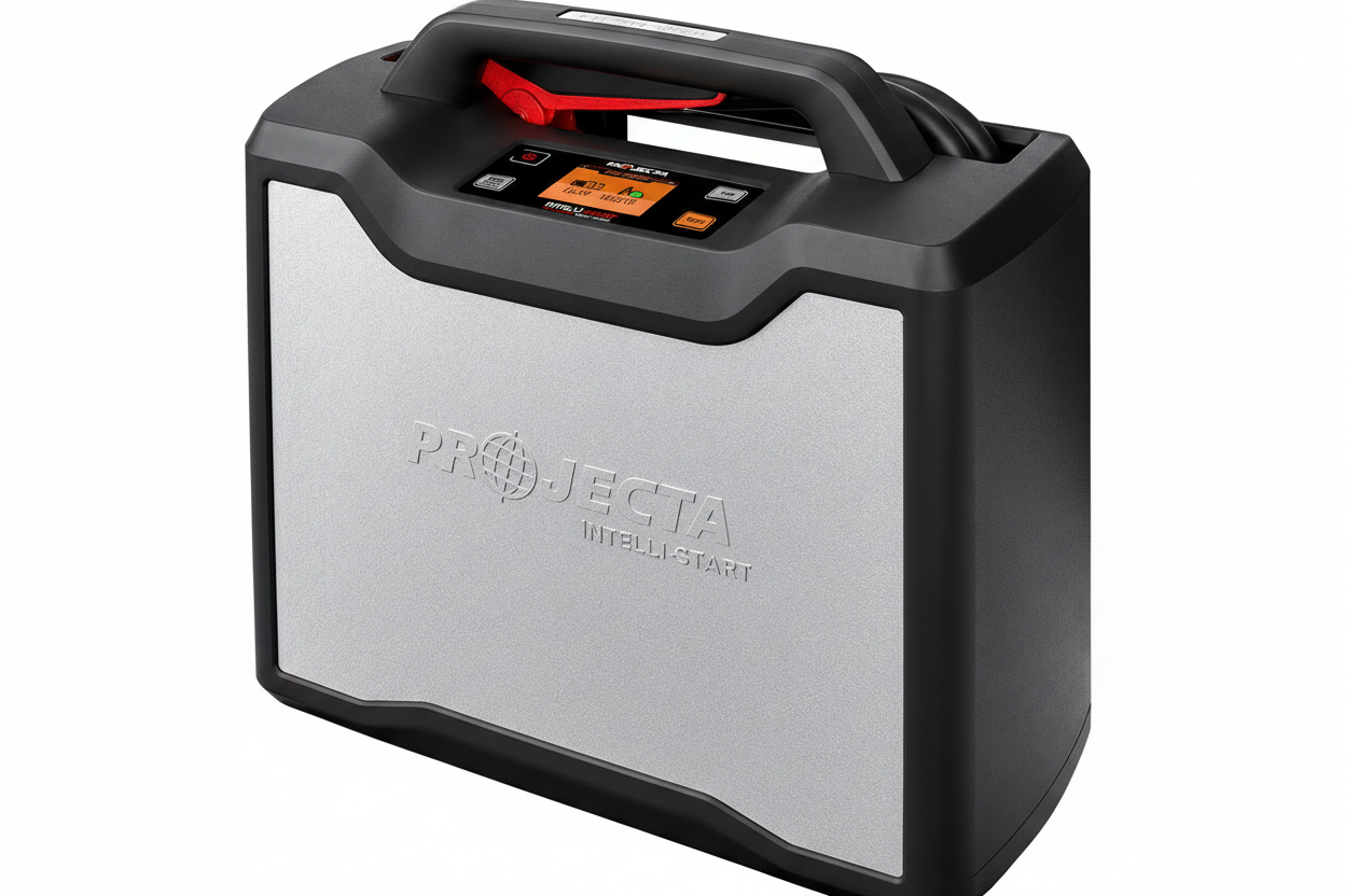Projecta IS5000 arrancador industrial 12V/24V con batería LiFePO4, 4500A pico y detección automática de voltaje para camiones y maquinaria pesada
