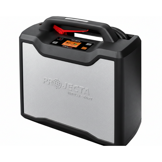 Projecta IS5000 arrancador industrial 12V/24V con batería LiFePO4, 4500A pico y detección automática de voltaje para camiones y maquinaria pesada