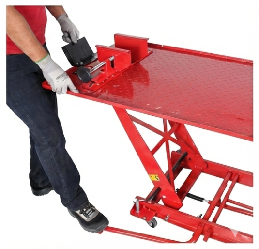 Sistema de elevación a pedal de rampa hidráulica MT-04104-L para motocicletas de hasta 500 kg