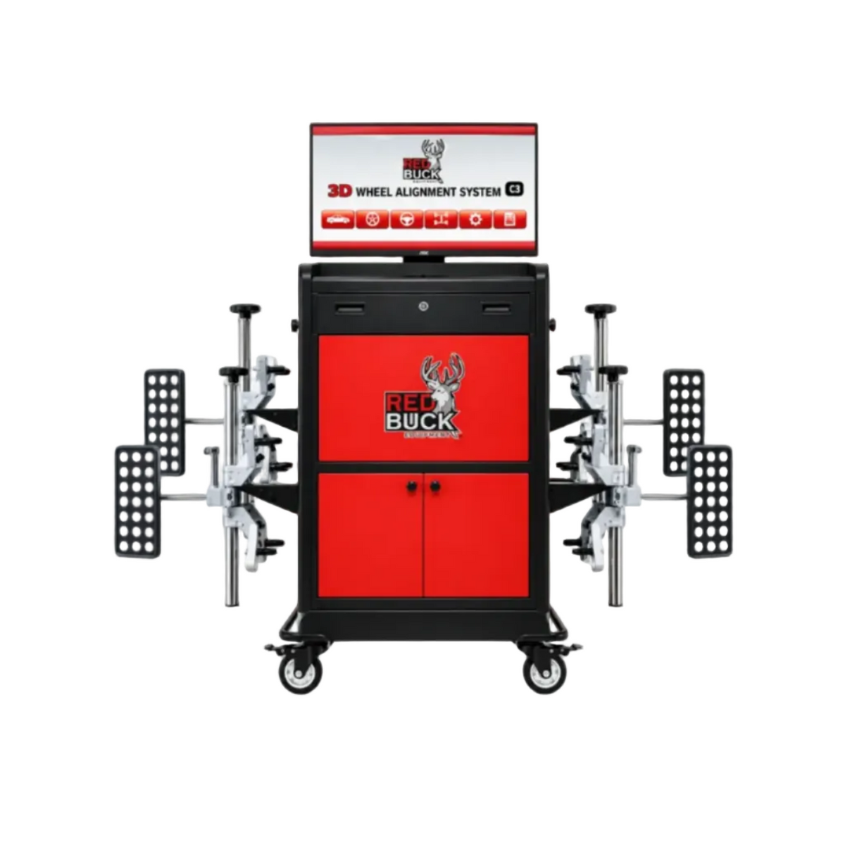 REDBUCK ALC-700 alineadora para camiones con sistema 3D computarizado, objetivos reflectantes y medición de hasta 8 ruedas para vehículos comerciales