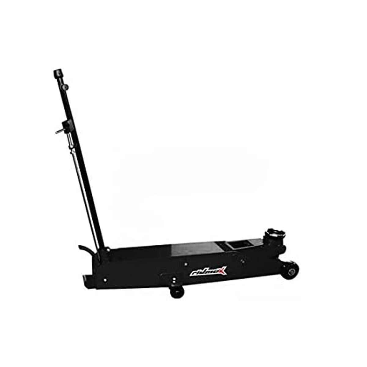Ridmex GPL-10 gato hidráulico largo tipo patín de 10 toneladas, diseñado para camiones y vehículos de carga pesada. Perfil bajo con rango de elevación de 160 mm a 560 mm y estructura de acero reforzado.