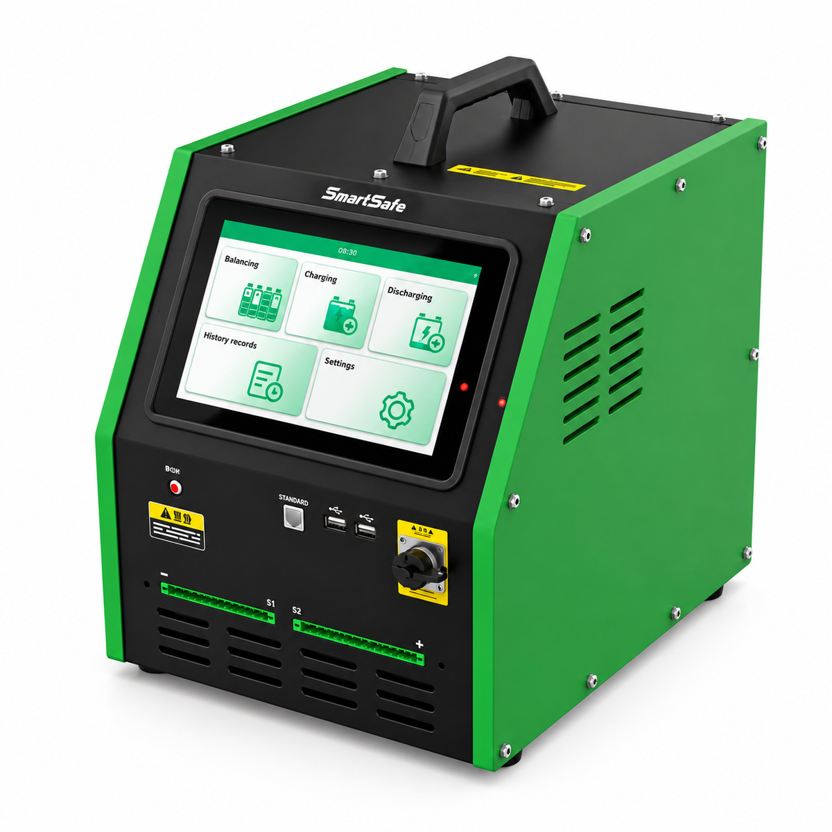 SmartSafe ECB240 equipo para mantenimiento de baterías de vehículos eléctricos con carga, descarga y ecualización simultánea de hasta 24 celdas
