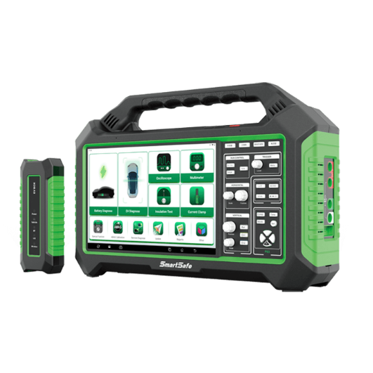 SmartSafe iSmartEV P03 con iSmartEV BOX para diagnóstico EV completo, prueba de batería SOC SOH, osciloscopio y multímetro integrados