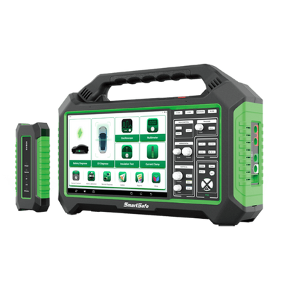 SmartSafe iSmartEV P03 con iSmartEV BOX para diagnóstico EV completo, prueba de batería SOC SOH, osciloscopio y multímetro integrados
