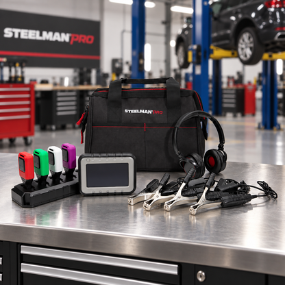 STEELMAN PRO 60605 detector de ruidos automotriz inalámbrico para localizar vibraciones, chirridos y traqueteos en suspensión, baleros, transmisión, diferencial y chasis