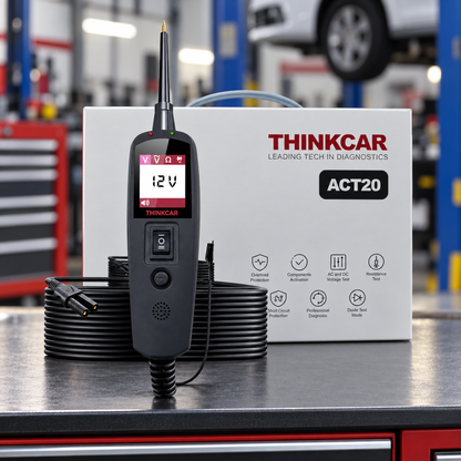THINKCAR ACT20 probador de circuitos automotriz 12V y 24V con punta lógica, cable extensible y funciones de diagnóstico eléctrico para taller