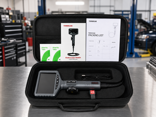 THINKCAR ES401 videoscopio automotriz articulado con kit completo para inspección de motor, evaporadores y zonas de difícil acceso