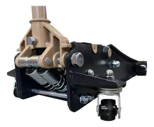 Detalle del sistema hidráulico de doble pistón del gato Thinkcar TFJ-340 4 toneladas con válvula de seguridad