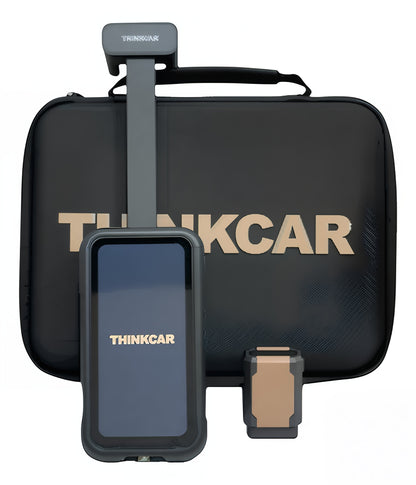 Kit completo Thinkcar ThinkEasy TE con maletín, dispositivo principal y módulo TPMS, solución integral para prueba de presión, fluidos, compresión y diagnóstico de neumáticos en talleres.