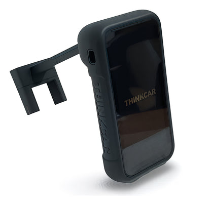Thinkcar ThinkEasy TE probador de mantenimiento automotriz multifunción en vista diagonal, equipo para presión de aceite, combustible GDI, compresión, análisis de fluidos, TPMS y neumáticos.