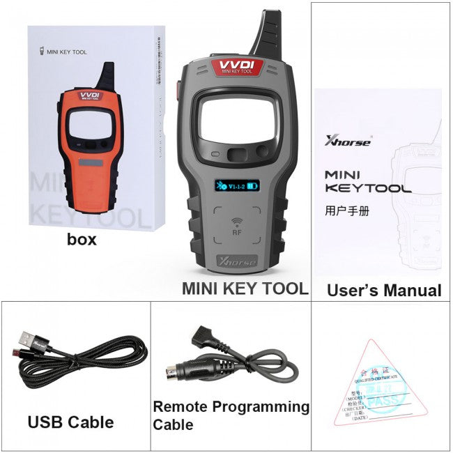 Kit Xhorse VVDI Mini Key Tool con cable USB cable de programación y accesorios para servicio de llaves automotrices